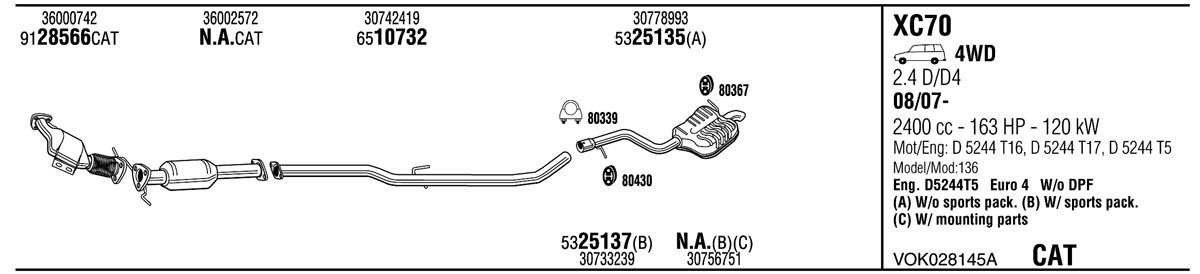 Walker VOK028145A Exhaust system VOK028145A: Buy near me in Poland at 2407.PL - Good price!