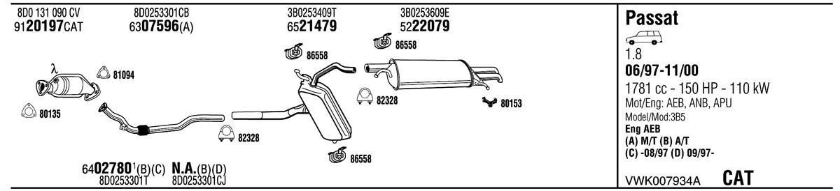 Walker VWK007934A Exhaust system VWK007934A: Buy near me in Poland at 2407.PL - Good price!