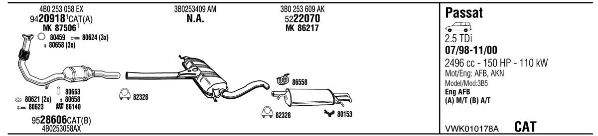 Walker VWK010178A Exhaust system VWK010178A: Buy near me in Poland at 2407.PL - Good price!