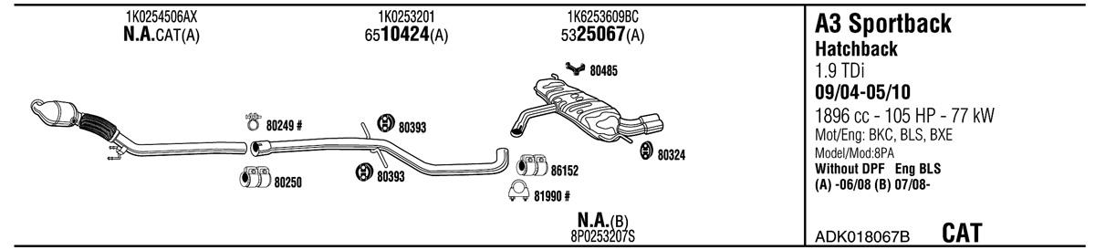 Walker ADK018067B Exhaust system ADK018067B: Buy near me in Poland at 2407.PL - Good price!