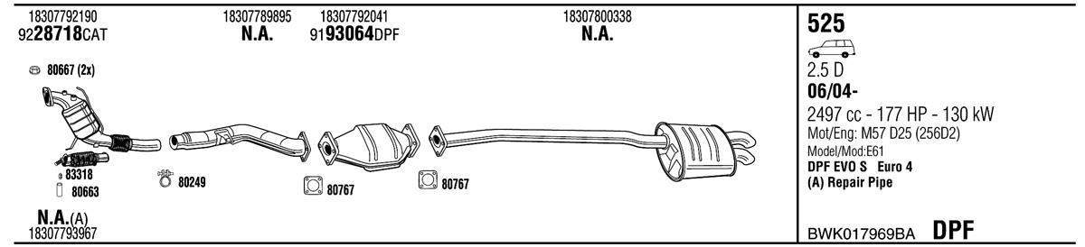 Walker BWK017969BA Система випуску відпрацьованих газів BWK017969BA: Приваблива ціна - Купити у Польщі на 2407.PL!