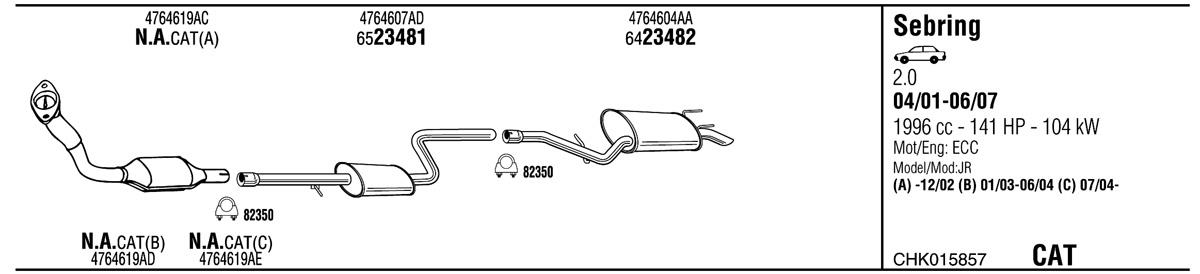Walker CHK015857 Exhaust system CHK015857: Buy near me in Poland at 2407.PL - Good price!