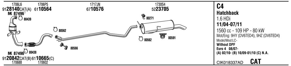 Walker CIK018337AD Exhaust system CIK018337AD: Buy near me in Poland at 2407.PL - Good price!