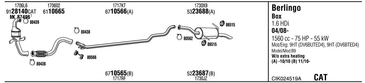 Walker CIK024519A Exhaust system CIK024519A: Buy near me in Poland at 2407.PL - Good price!