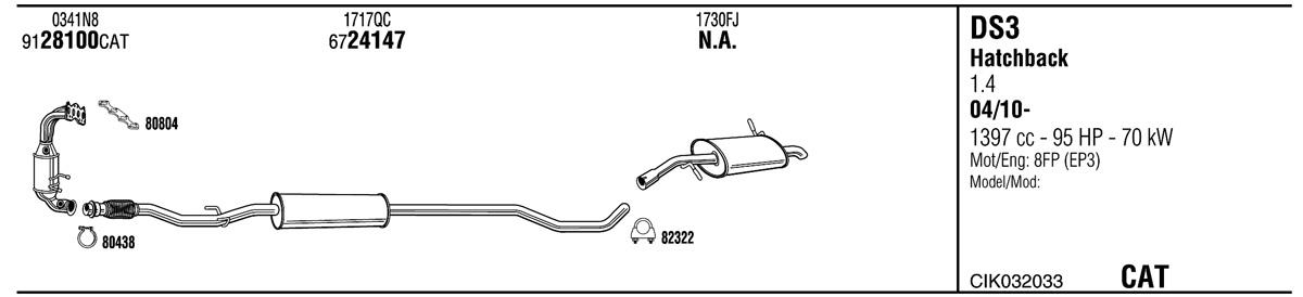 Walker CIK032033 Exhaust system CIK032033: Buy near me in Poland at 2407.PL - Good price!