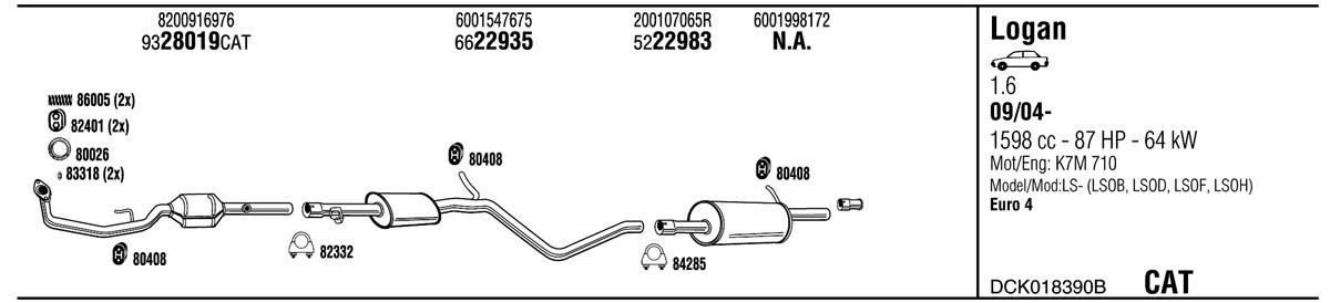 Walker DCK018390B Abgasanlage DCK018390B: Kaufen Sie zu einem guten Preis in Polen bei 2407.PL!