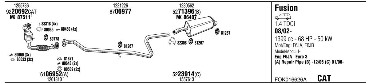Walker FOK016626A Exhaust system FOK016626A: Buy near me in Poland at 2407.PL - Good price!