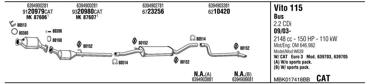 Walker MBK017418BB Система випуску відпрацьованих газів MBK017418BB: Приваблива ціна - Купити у Польщі на 2407.PL!