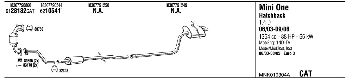 Walker MNK019304A Exhaust system MNK019304A: Buy near me in Poland at 2407.PL - Good price!