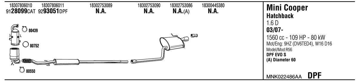 Walker MNK022486AA Exhaust system MNK022486AA: Buy near me in Poland at 2407.PL - Good price!