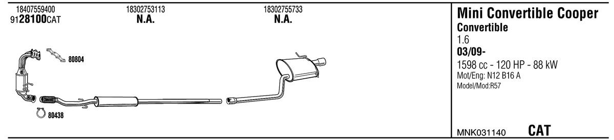 Walker MNK031140 Exhaust system MNK031140: Buy near me in Poland at 2407.PL - Good price!
