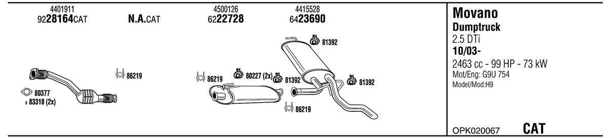 Walker OPK020067 Exhaust system OPK020067: Buy near me in Poland at 2407.PL - Good price!