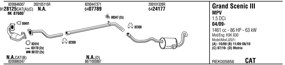 Walker REK005856 Exhaust system REK005856: Buy near me in Poland at 2407.PL - Good price!