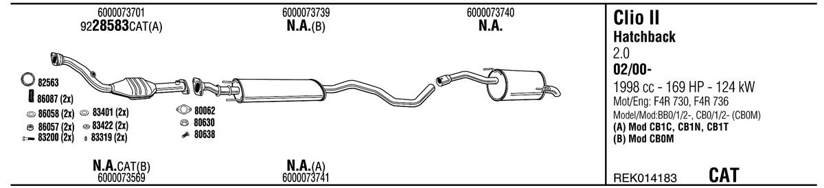 Walker REK014183 Exhaust system REK014183: Buy near me in Poland at 2407.PL - Good price!