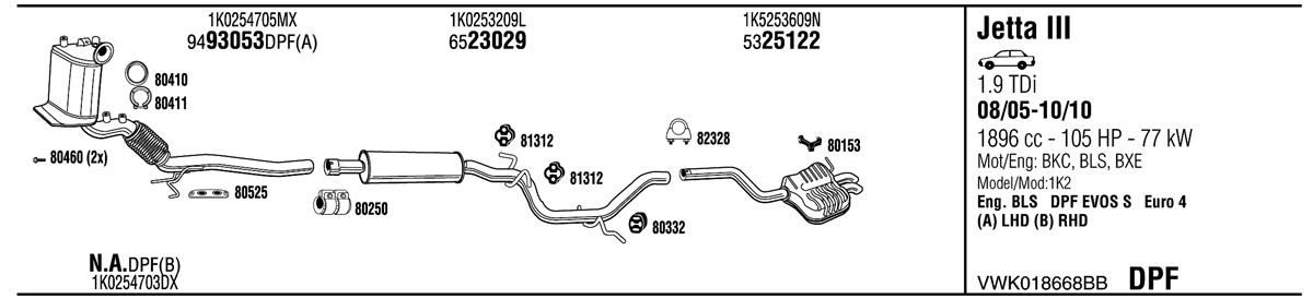 Walker VWK018668BB Exhaust system VWK018668BB: Buy near me in Poland at 2407.PL - Good price!