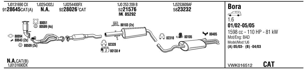 Walker VWK016512 Глушитель VWK016512: Отличная цена - Купить в Польше на 2407.PL!