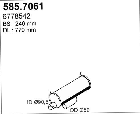 Asso 585.7061 Middle-/End Silencer 5857061: Buy near me in Poland at 2407.PL - Good price!