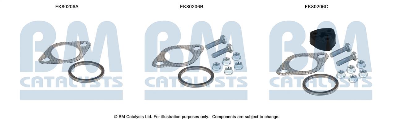 BM Catalysts FK80206 Mounting Kit, catalytic converter FK80206: Buy near me at 2407.PL in Poland at an Affordable price!