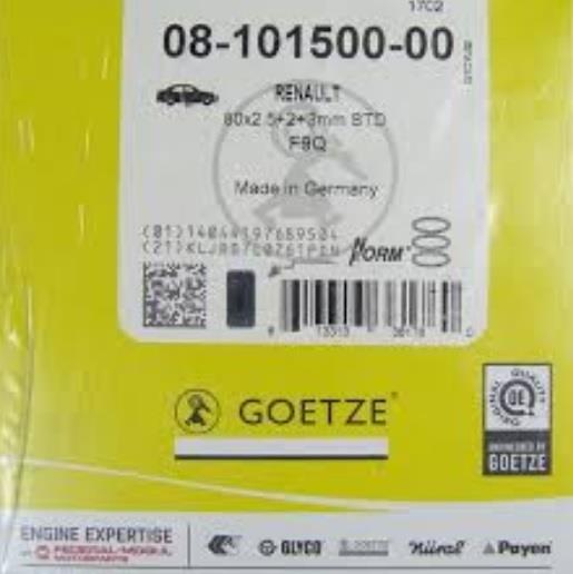 Goetze 08-101500-00 Кольца поршневые на 1 цилиндр, комплект, стандарт 0810150000: Отличная цена - Купить в Польше на 2407.PL!