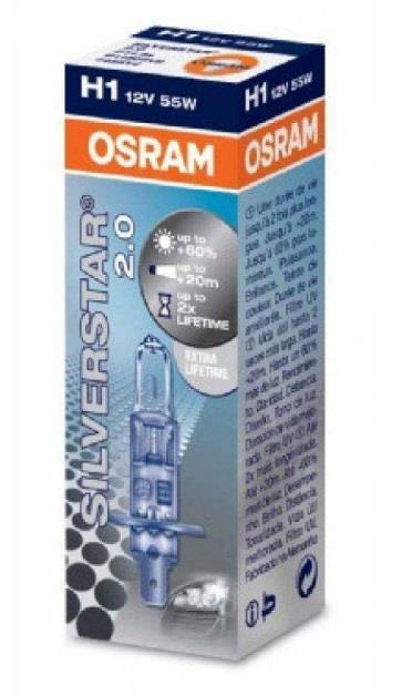 Osram Лампа галогенна Osram Silverstar +60% 12В H1 55Вт +60% – ціна 33 PLN
