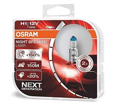 Żarówka halogenowa Osram Night Breaker Laser +150% 12V H1 55W +150% Osram 64150NL-HCB