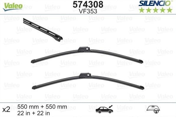 Valeo 574308 Set of frameless wiper blades 560/560 574308: Buy near me in Poland at 2407.PL - Good price!