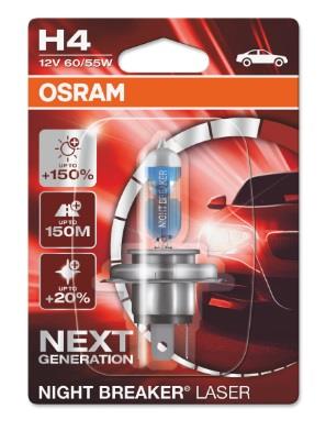 Żarówka halogenowa Osram Night Breaker Laser +150% 12V H4 60&#x2F;55W +150% Osram 64193NL-01B
