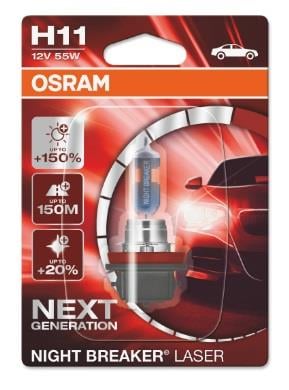 Osram 64211NL-01B Лампа галогенная Osram Night Breaker Laser +150% 12В H11 55Вт 64211NL01B: Отличная цена - Купить в Польше на 2407.PL!