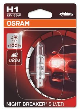 Osram 64150NBS-01B Halogen lamp Osram Night Breaker Silver +100% 12V H1 55W +100% 64150NBS01B: Buy near me in Poland at 2407.PL - Good price!