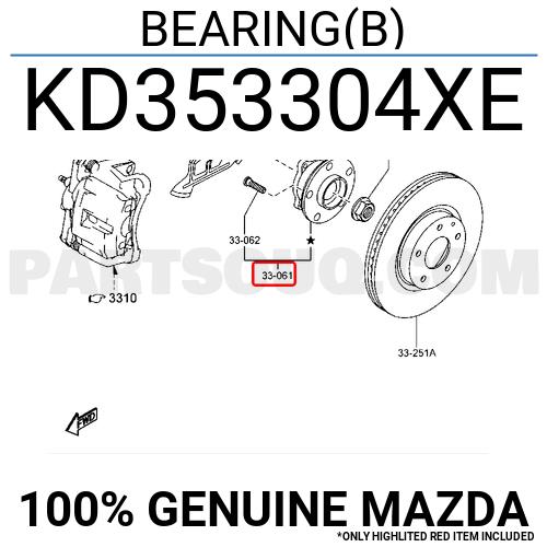 Mazda KD353304XE Ступица колеса с подшипником передняя KD353304XE: Отличная цена - Купить в Польше на 2407.PL!