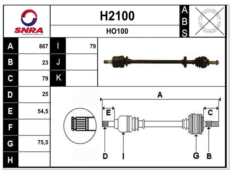 SNRA H2100 Drive shaft H2100: Buy near me in Poland at 2407.PL - Good price!