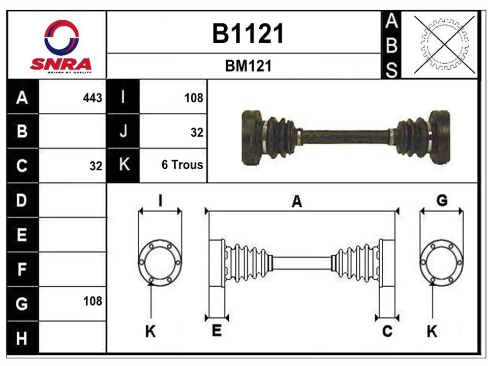 SNRA B1121 Antriebswelle B1121: Kaufen Sie zu einem guten Preis in Polen bei 2407.PL!