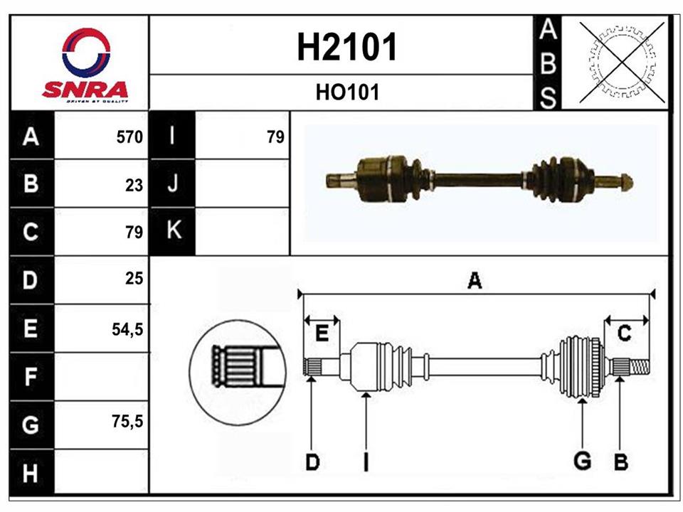 SNRA H2101 Drive shaft H2101: Buy near me in Poland at 2407.PL - Good price!