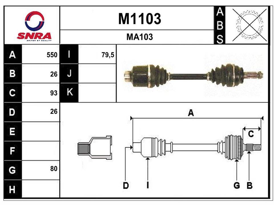 SNRA M1103 Drive shaft M1103: Buy near me in Poland at 2407.PL - Good price!