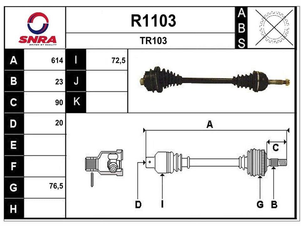 SNRA R1103 Вал приводной R1103: Отличная цена - Купить в Польше на 2407.PL!