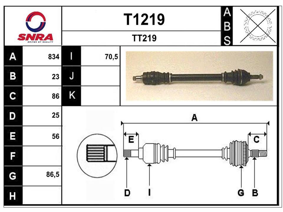 SNRA T1219 Drive shaft T1219: Buy near me in Poland at 2407.PL - Good price!