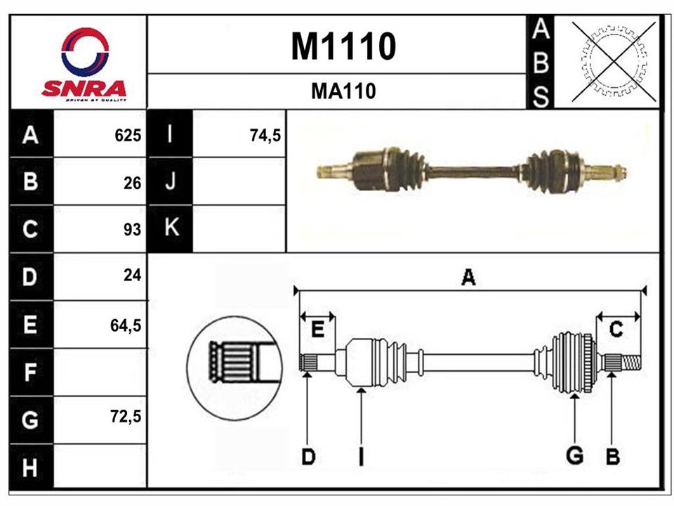 SNRA M1110 Drive shaft M1110: Buy near me in Poland at 2407.PL - Good price!