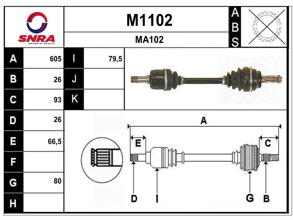 SNRA M1102 Drive shaft M1102: Buy near me in Poland at 2407.PL - Good price!