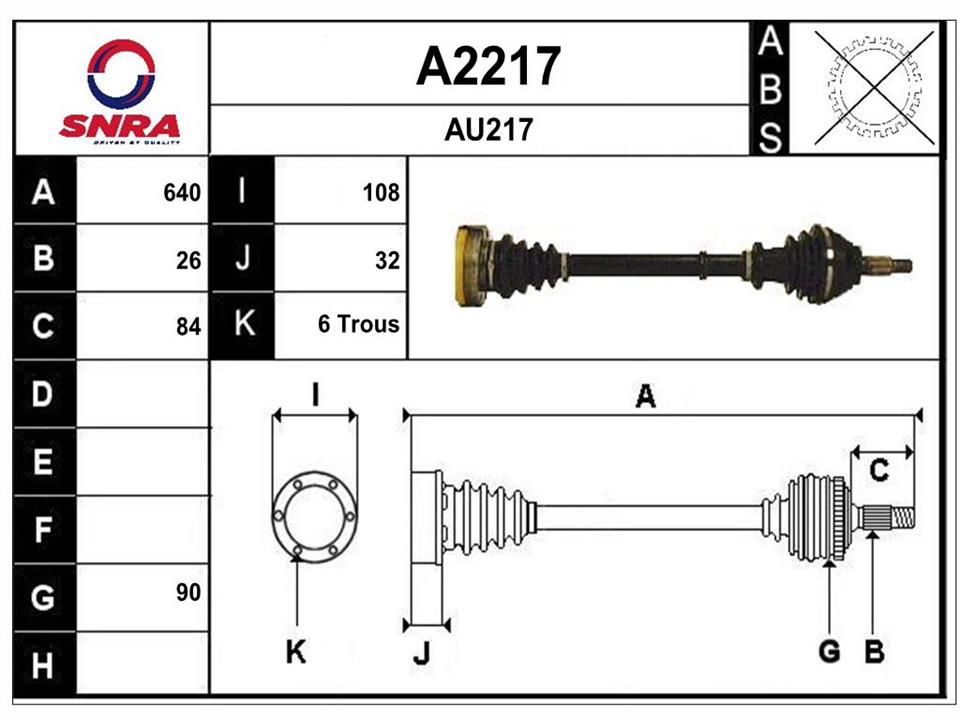 SNRA A2217 Вал приводной A2217: Отличная цена - Купить в Польше на 2407.PL!