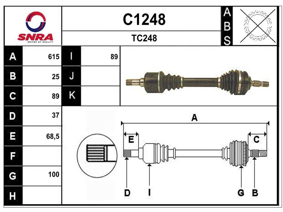 SNRA C1248 Drive shaft C1248: Buy near me in Poland at 2407.PL - Good price!