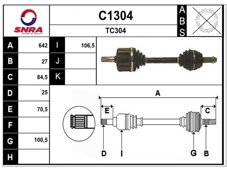 SNRA C1304 Drive shaft C1304: Buy near me in Poland at 2407.PL - Good price!