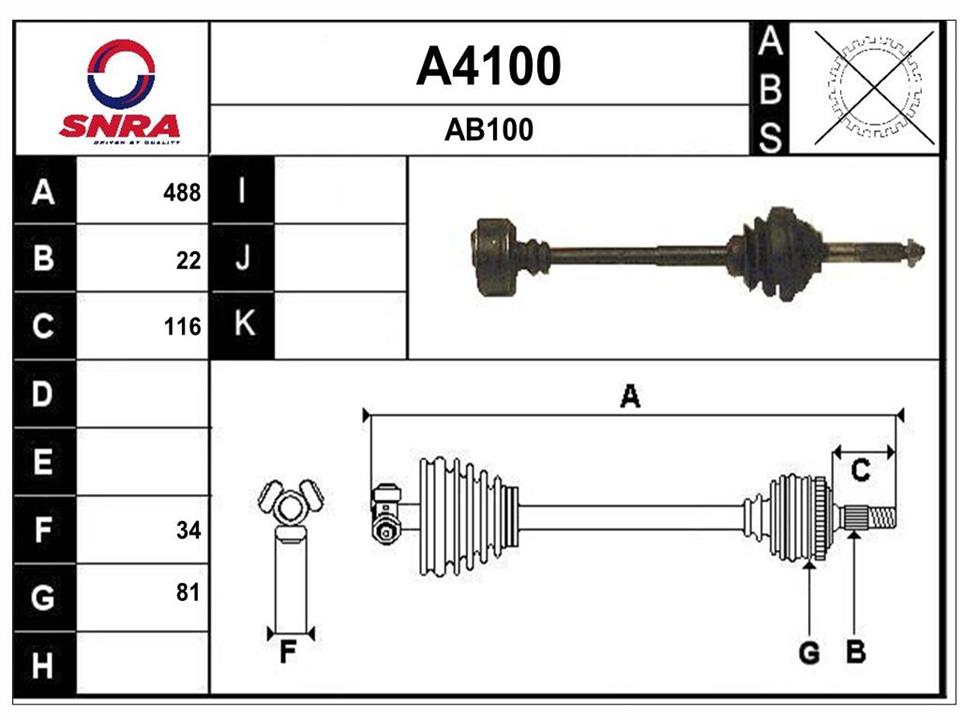 SNRA A4100 Drive shaft A4100: Buy near me in Poland at 2407.PL - Good price!