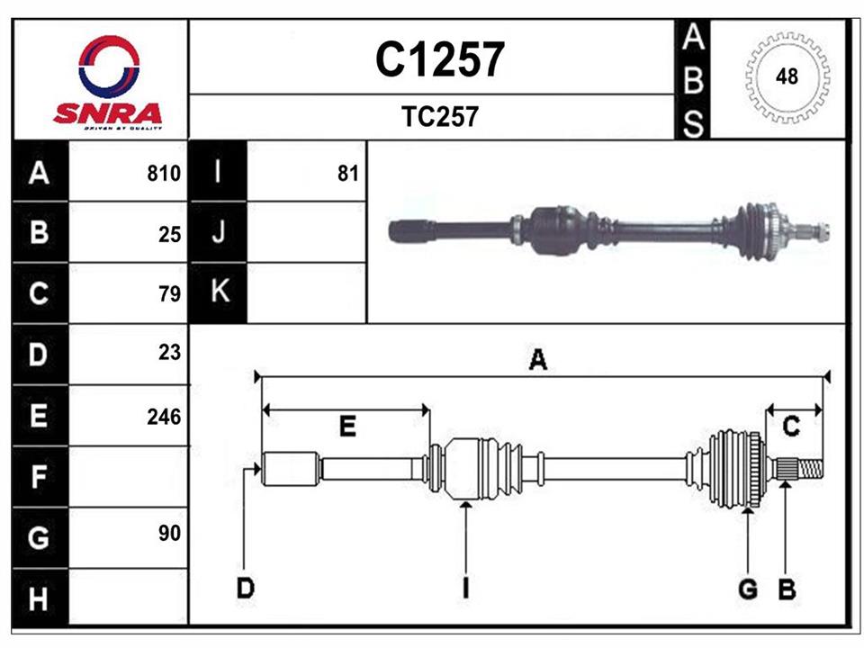 SNRA C1257 Вал приводной C1257: Отличная цена - Купить в Польше на 2407.PL!