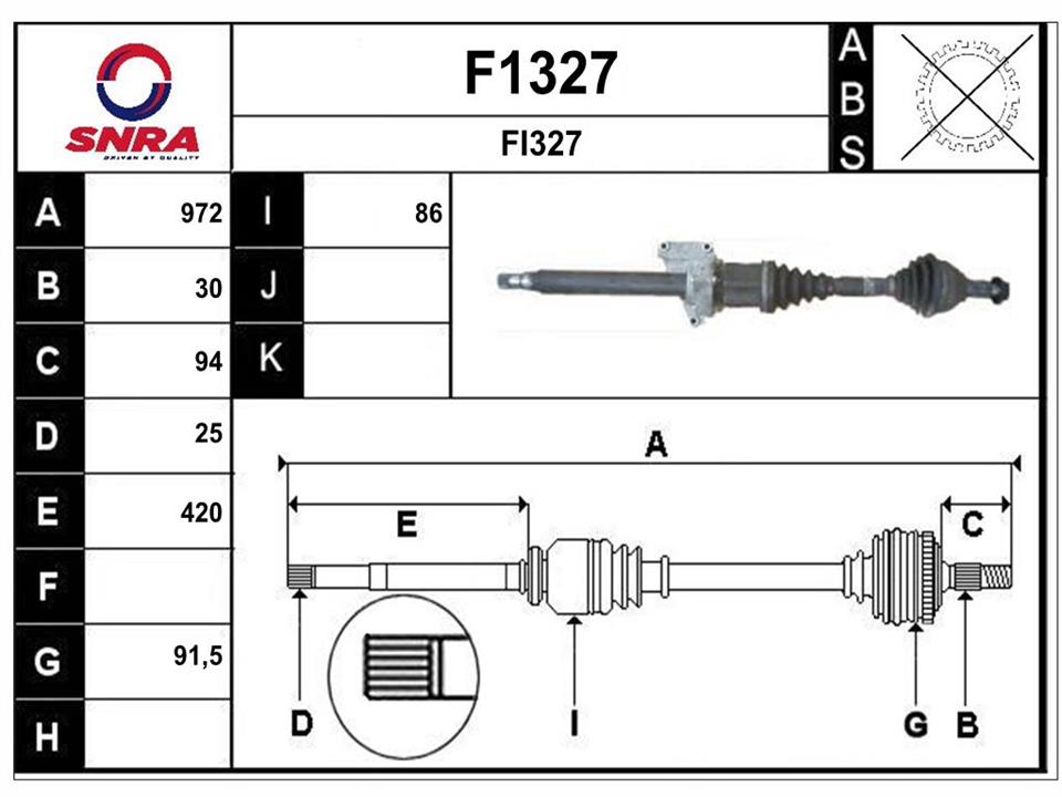 SNRA F1327 Вал привідний F1327: Приваблива ціна - Купити у Польщі на 2407.PL!