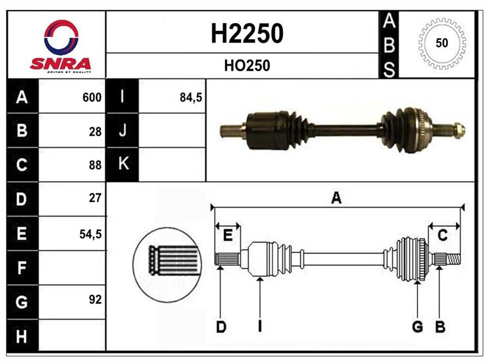 SNRA H2250 Antriebswelle H2250: Kaufen Sie zu einem guten Preis in Polen bei 2407.PL!