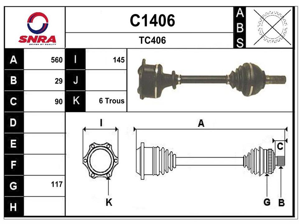 SNRA C1406 Вал приводной C1406: Отличная цена - Купить в Польше на 2407.PL!