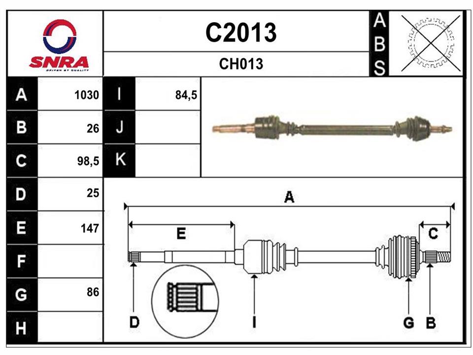 SNRA C2013 Drive shaft C2013: Buy near me in Poland at 2407.PL - Good price!