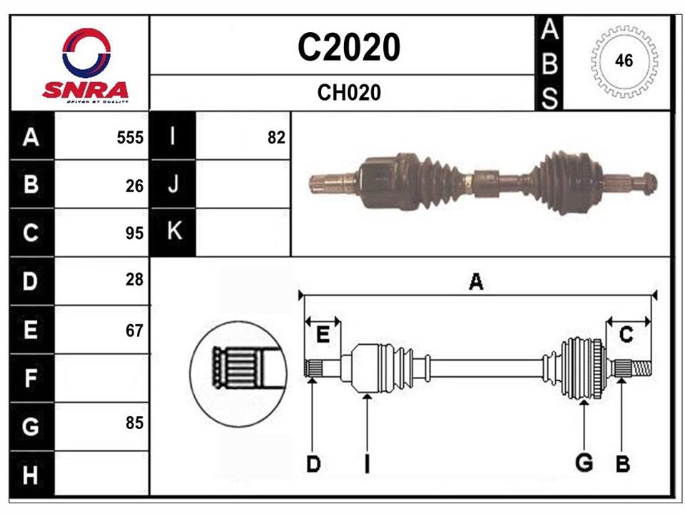 SNRA C2020 Drive shaft C2020: Buy near me in Poland at 2407.PL - Good price!