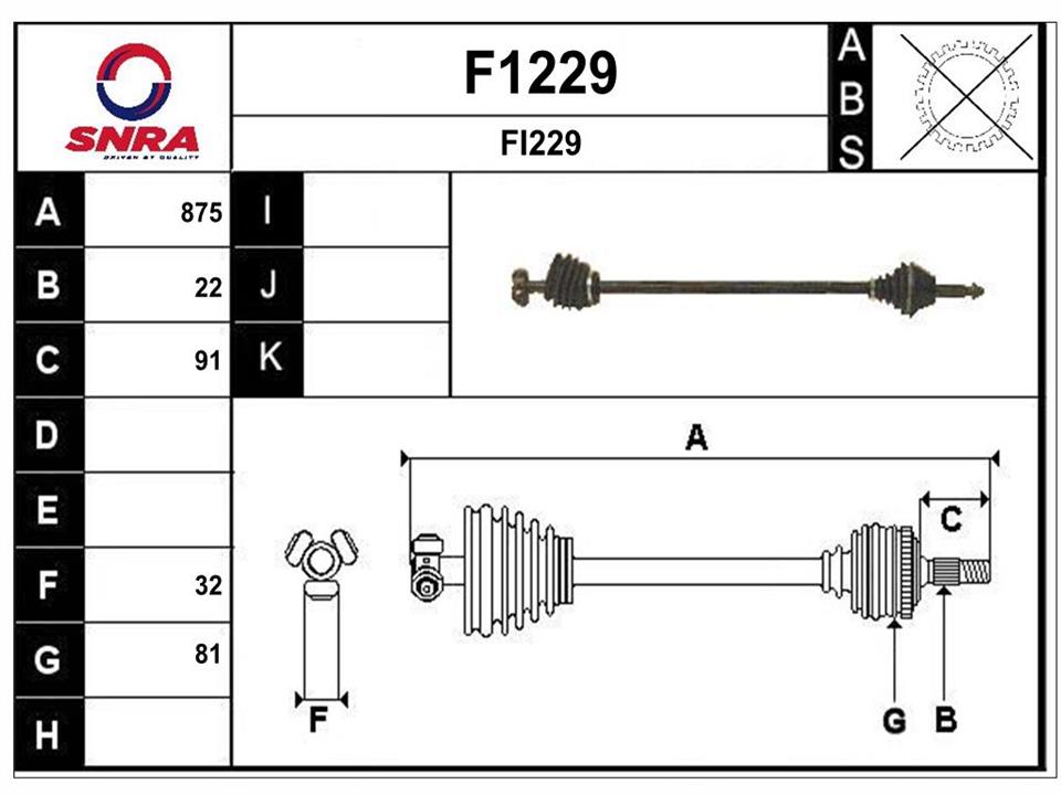 SNRA F1229 Antriebswelle F1229: Kaufen Sie zu einem guten Preis in Polen bei 2407.PL!
