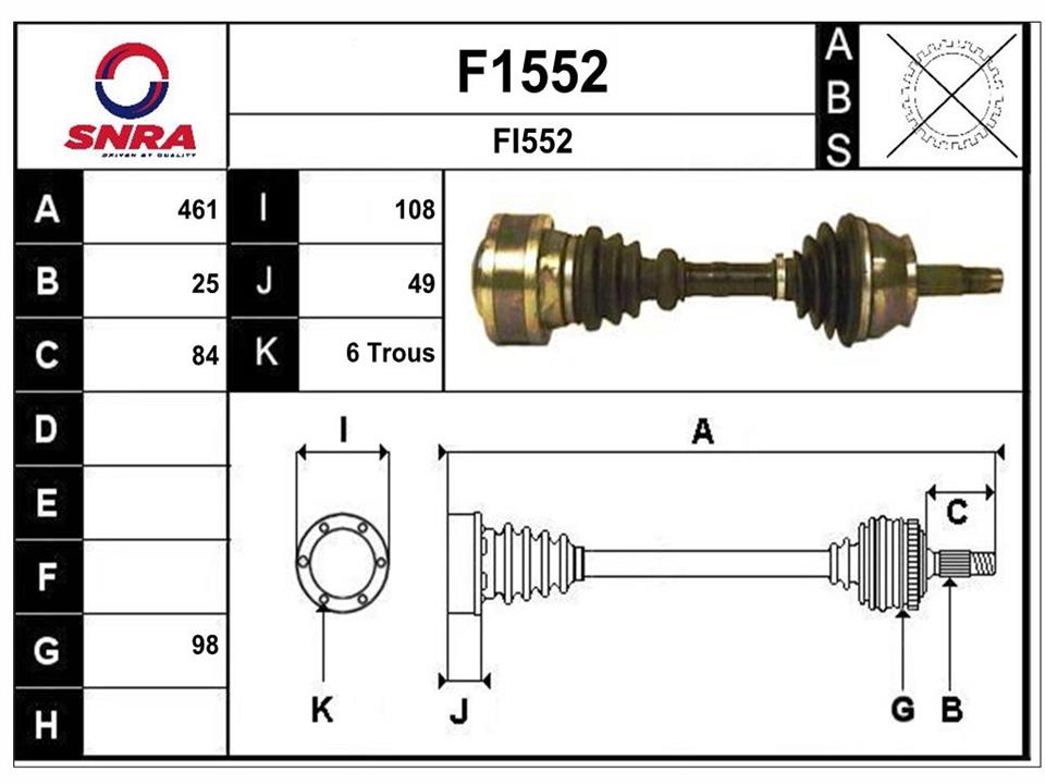 SNRA F1552 Вал приводной F1552: Отличная цена - Купить в Польше на 2407.PL!
